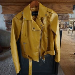 SOLD Mustard Vegan Leather Jacket